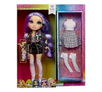 RAINBOW HIGH Style Icons Violet - Poupée de 28 cm avec de Longs Cheveux Brossables, Dotée d’Une Deuxième Tenue Assortie et d’Une Deuxième Paire de Chaussures, Articulée, avec 13 Points d'Articulation