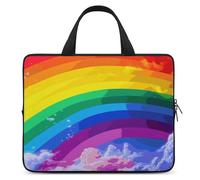 Rainbow Housse pour ordinateur portable ultra fine, légère et imperméable 12", matériau en néoprène durable, sac de protection portable avec dragonne
