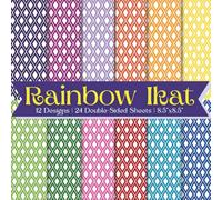 Rainbow Ikat Scrapbook Paper Craft Pad: 12 Colorful Diamond Designs, 24 Double-Side Sheets Printed on 8.5"x8.5" Size Paper With Premium Colors. For ... Gift Wrapping, Cardstock, DIY Project & More!
