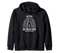 Rainbow in May We Wear Gray Brain Cancer Awareness Month Sweat à Capuche