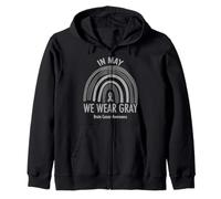 Rainbow in May We Wear Grey Brain Cancer Awareness Month Sweat à Capuche