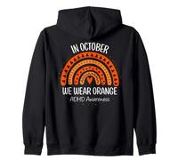 Rainbow in October We Wear Orange TDAH Awareness Month Sweat à Capuche
