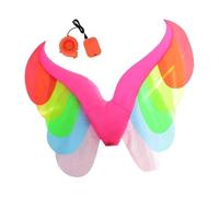 Rainbow Inflatable Costume Wings - Unisex Cosplay Party Dress Accessory