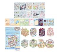 Rainbow Island Scene Sticker Book Miniature Scène PET pour Scrapbooking Journal Notebook Livre de Souvenir Ordinateur Portable Sans danger Art
