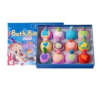 Rainbow Kids Bath Balls - 12-Piece Gentle Fizzing Set, Colorful Bath Bombs with Surprise Inside, Baths Time Accessory, Gift Stocking Stuffers, Fun Baths Accessories for Boys, Girls, Teens, Children