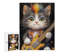 Rainbow Kitty Guitarist Puzzle 1000 Pièces Educa Jouet en Bois Cadeau Unique Décoration Intérieure Jeu Éducatif Challenge Toy Adultes Et Enfants À Partir De 14 Ans 500 PCS