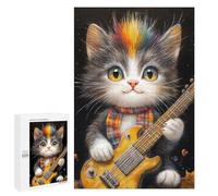 Rainbow Kitty Guitarist Puzzle 1000 Pièces Educa Jouet en Bois Cadeau Unique Décoration Intérieure Jeu Éducatif Challenge Toy Adultes Et Enfants À Partir De 14 Ans 1000 PCS