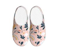 Rainbow Leaves Pantoufles d'intérieur et d'extérieur en flanelle pour homme et femme - Antidérapantes - Chaudes - Pour l'intérieur et l'extérieur, multicolore, X-Small Men/ XX-Large Women