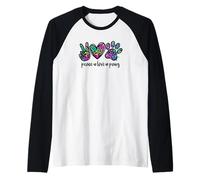 Rainbow Leopard Print Decor for Dog Mom Pink Peace Love Paws Manche Raglan