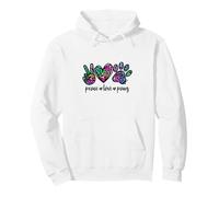 Rainbow Leopard Print Decor for Dog Mom Pink Peace Love Paws Sweat à Capuche