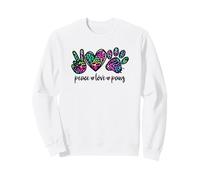 Rainbow Leopard Print Decor for Dog Mom Pink Peace Love Paws Sweatshirt