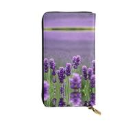 Rainbow Lines Portefeuilles en cuir pour homme et femme Grand portefeuille avec 12 emplacements pour cartes, portefeuille passeport, Fleurs colorées lavande violette, One Size