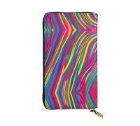 Rainbow Lines Portefeuilles en cuir pour homme et femme Grand portefeuille avec 12 emplacements pour cartes, portefeuille passeport, Lignes arc-en-ciel, One Size