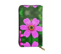 Rainbow Lines Portefeuilles en cuir pour homme et femme Grand portefeuille avec 12 emplacements pour cartes, portefeuille passeport, Fleur rose à pois, One Size