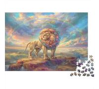 Rainbow Lion Debout Casse-tête 1000 Pièces avec Couleurs Éclatantes, Jeu De Puzzle Premium pour La Décompression Et La Décoration Murale, Cadeau d'anniversaire Parfait