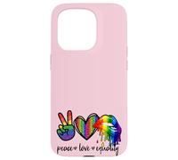 Rainbow Lips Leopard Heart Decor Women Peace Love Equality Coque pour iPhone 15 Pro