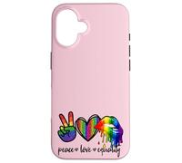Rainbow Lips Leopard Heart Decor Women Peace Love Equality Coque pour iPhone 16