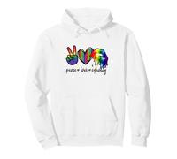 Rainbow Lips Leopard Heart Decor Women Peace Love Equality Sweat à Capuche