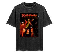 Rainbow Live in Munich English Ritchie Blackmore T-Shirt Mens Unisex Black Tees 3XL