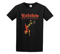 Rainbow Live in Munich English Rock Ritchie More Unisex 100% Cotton Short-Sleeve T-Shirts Black M