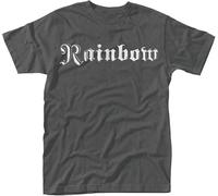 Rainbow Long Live Rock N Roll Ritchie Blackmore Tee T Shirt Mens Unisex Grey Manches Courtes(Medium)