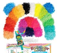 Rainbow Loom: AutoLoom Lot de 11 000 élastiques en caoutchouc 22 couleurs vives, 1 AutoLoom, kit d'activités pour bijoux, enfants de 7 ans et plus