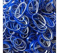 Rainbow Loom B0154 Lot de 600 élastiques en Caoutchouc Double Couche Bleu Denim et 24 Clips C