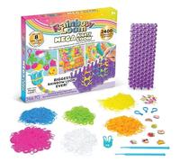 Rainbow Loom: Mega Mighty Loom - Kit de fabrication de bijoux en caoutchouc pour bracelets compliqués, grand ensemble de bracelets compliqués avec des breloques mignons-crochets-clips, enfant 6+
