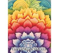 Rainbow Lotus Composition Notebook - College Ruled 7.5×9.25: 110 lined pages, margin guideline, matte finish; colorful boho pattern for school, journaling, office
