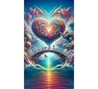 Rainbow Love Bridge Diamond Art Kits,5D Diamond Painting Kits for Adults,DIY Full Round Drill diamond painting kits for Beginners Rhinestone Embroidery Picture Art For Home Decor 80x170 cm