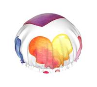 Rainbow Love Hearts Bonnet de douche imperméable double couche pour homme et femme - Protection des cheveux pour le bain, masques faciaux, spa