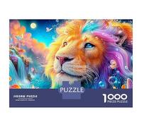 Rainbow-maned Lion par A Waterfall Puzzle De 1000 Pièces Le Lion Jouet Éducatif pour Enfants De 12 Ans Et Plus Et Adultes 70x50cm/1000pcs