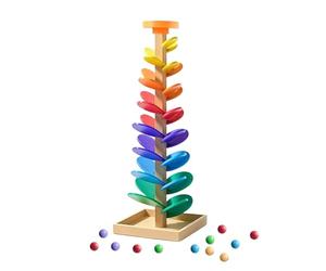 Rainbow Marble Race, Piste Interactive en Bois, Jeu de Construction éducatif 22,5 x 22,5 x 72 cm, Ensemble de Construction d'arbre Musical pour Le développement du Cerveau et Le Jeu créatif, Jouet