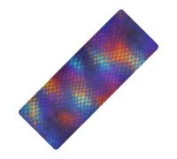 Rainbow Mermaid Fish Scale Texture imprimé tapis de yoga portable épais 1 mm pour sol antidérapant, avec sac de yoga tapete para ejercicio 180,3 x 66 cm