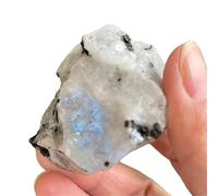 Rainbow Moonstone Rough Stone Crystals Gravel Fish Tank Flower Pot for Buddha Landscaping Quartz Gemstone Ornaments (Size : 100-130g)