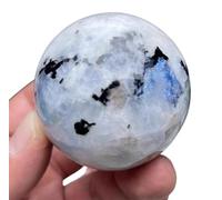 Rainbow Moonstone Round Crystal Ball, Crystal Stone Ball, Divnation Feng Shui Crystal Ball for Decor and,4~4.5cm