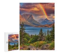 Rainbow Mountain Lake Scenery Puzzle 1000 Pièces Educa Jouet en Bois Cadeau Unique Décoration Intérieure Jeu Éducatif Challenge Toy Adultes Et Enfants À Partir De 14 Ans 500 PCS