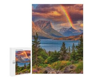 Rainbow Mountain Lake Scenery Puzzle 1000 Pièces Educa Jouet en Bois Cadeau Unique Décoration Intérieure Jeu Éducatif Challenge Toy Adultes Et Enfants À Partir De 14 Ans 500 PCS