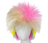 Rainbow Mullet Wig - 25cm Synthetic Hair Costume | Gradient Punk Style