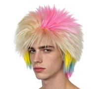 Rainbow Mullet Wig Multi-Colored LGBT Punk Graien Mullet Wig Delivert Hair