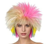 Rainbow Mullet Wig Multi-Colored LGBT Punk Hair Gradient