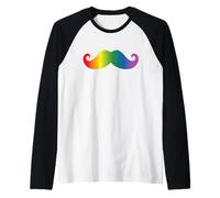 Rainbow Mustache LGBTQ Pride Rainbow Gay Man Grande Moustache Manche Raglan