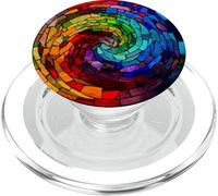 Rainbow Nirvana vitrail Rond PopSockets PopGrip pour MagSafe