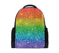 Rainbow Note Sac à dos à paillettes pour ordinateur portable, voyage, école, livre, sac à dos coloré, sac à dos décontracté pour activités en plein air, randonnée, camping, sac à bandoulière pour étudiants, femmes et hommes
