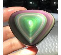 Rainbow Obsidian Cat's Eyes Quartz Crystal Heart Stones Minerals Home Decor Gift Wiccan (Size : 340-360g)