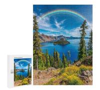 Rainbow Over Crater Lake National Park Puzzle 1000 Pièces Educa Jouet en Bois Cadeau Unique Décoration Intérieure Jeu Éducatif Challenge Toy Adultes Et Enfants À Partir De 14 Ans 500 PCS