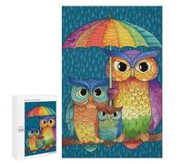 Rainbow Owl Family Art Print Puzzle 1000 Pièces Educa Jouet en Bois Cadeau Unique Décoration Intérieure Jeu Éducatif Challenge Toy Adultes Et Enfants À Partir De 14 Ans 1000 PCS