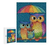 Rainbow Owl Family Art Print Puzzle 1000 Pièces Educa Jouet en Bois Cadeau Unique Décoration Intérieure Jeu Éducatif Challenge Toy Adultes Et Enfants À Partir De 14 Ans 500 PCS
