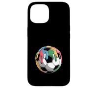 Rainbow Paint Ballon de Football coloré Coque pour iPhone 15