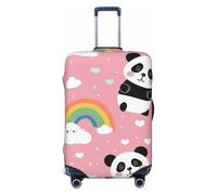 Rainbow Panda Housse de protection élastique pour valise de voyage Motif imprimé anti-rayures, Noir , XL